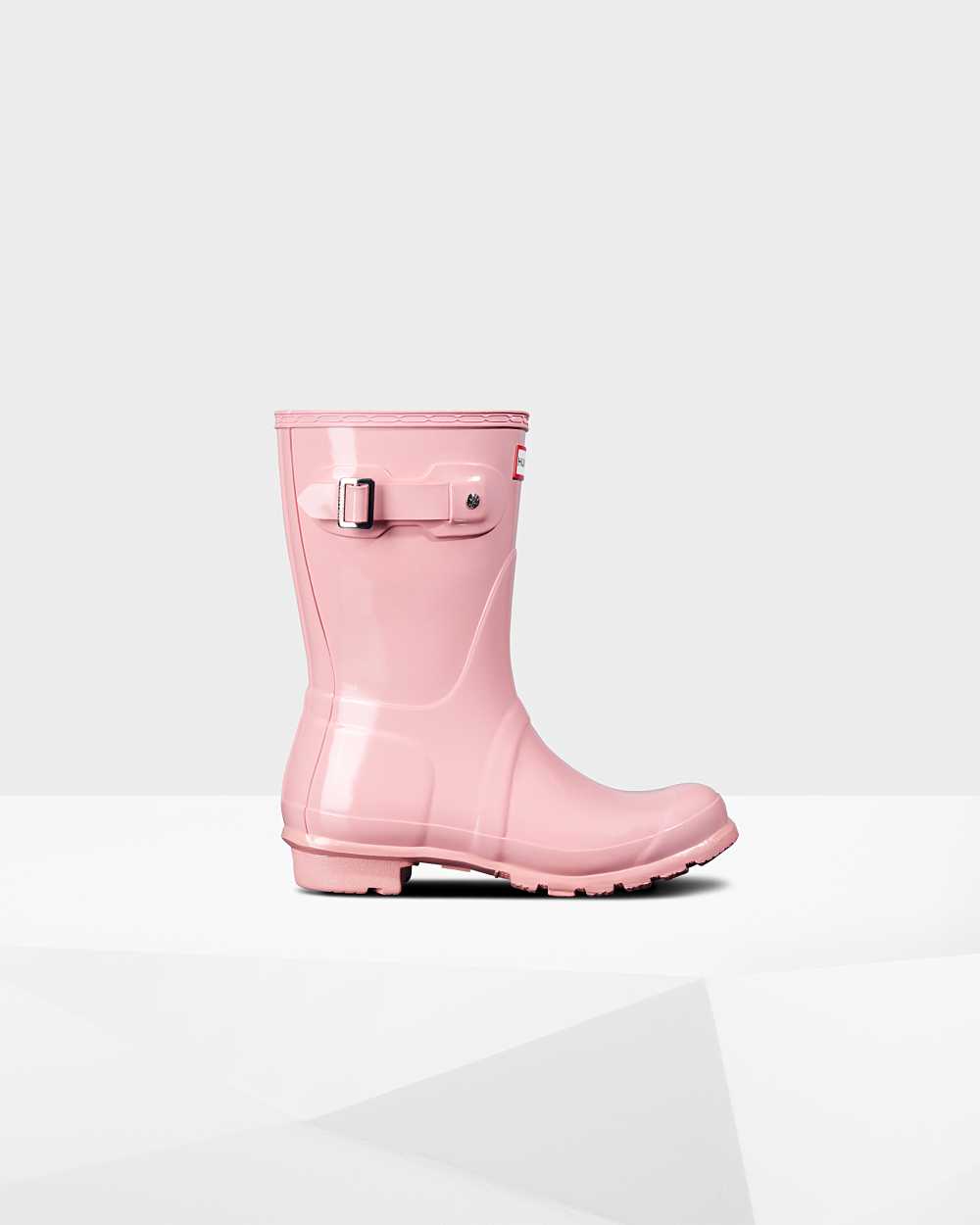 Hunter Original Short Gloss Mid-Calf Women's Rain Boots NZ-31715J Pink